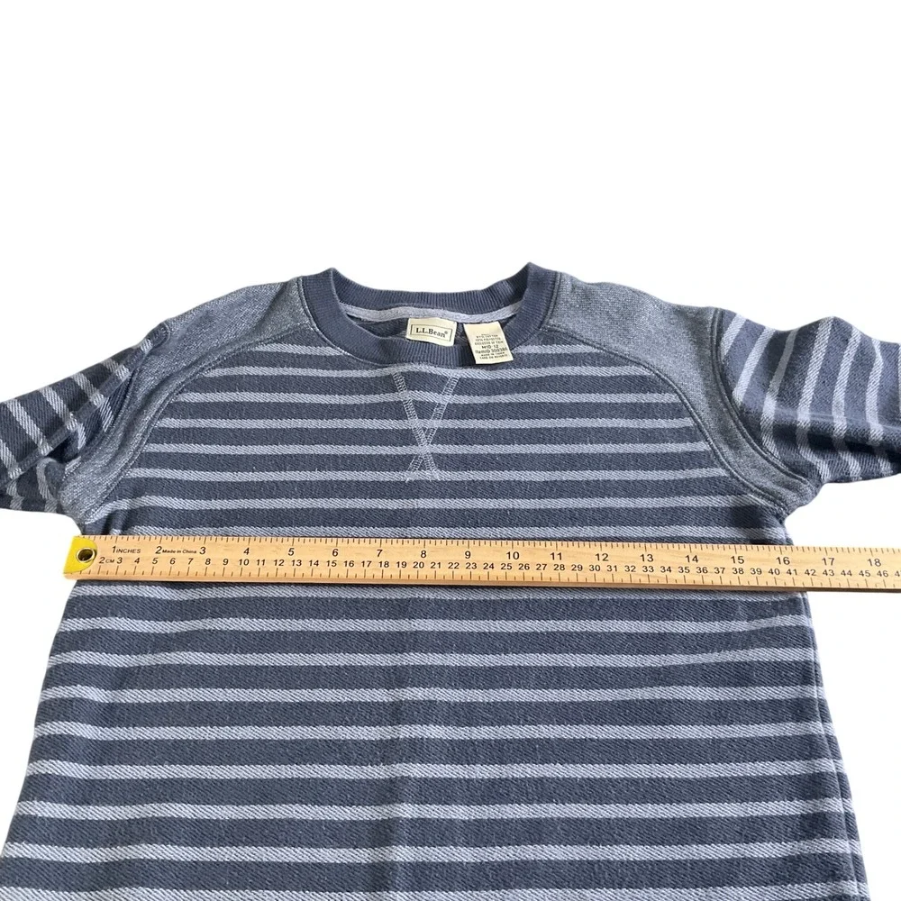 LLBean Kids Boys Striped Long Sleeve Raglan Sweatshirt‎ Size M 10-12